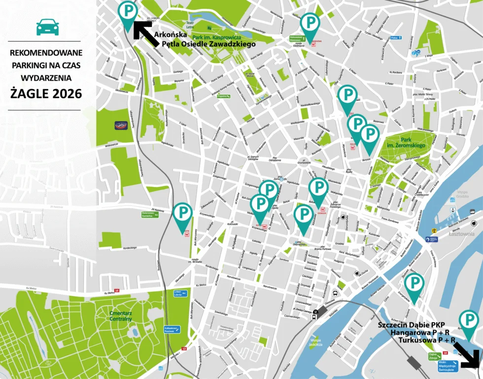 Żagle 2026 Szczecin parking – mapa rekomendowanych parkingów